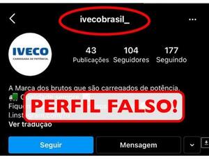 Perfil falso da Iveco no Instagram