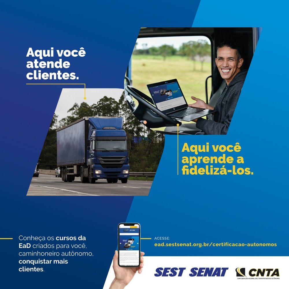 CNTA e SEST SENAT lançam certificação para caminhoneiros autônomos