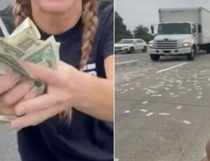 Caminhão blindado derruba dinheiro em estrada dos EUA; veja vídeo