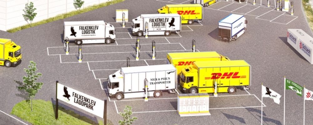 Scania fornece 5 veículos elétricos para maior local público de carregamento na Suécia