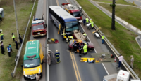 PRF participa de simulação de grave acidente de trânsito na BR 116 em Mafra