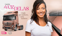 Mercedes-Benz convida caminhoneiras e cristais a personalizarem um caminhão para as mulheres