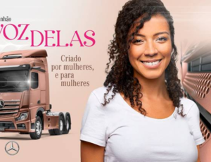 Mercedes-Benz convida caminhoneiras e cristais a personalizarem um caminhão para as mulheres