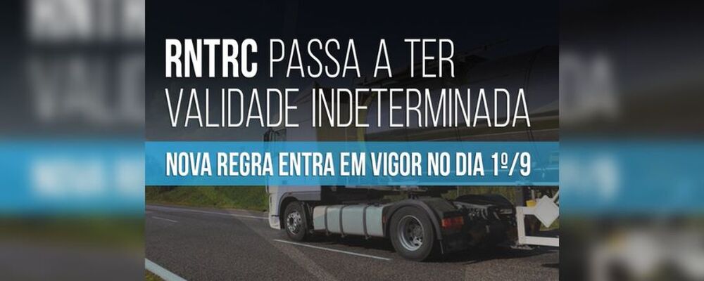 RNTRC passa a ter validade indeterminada