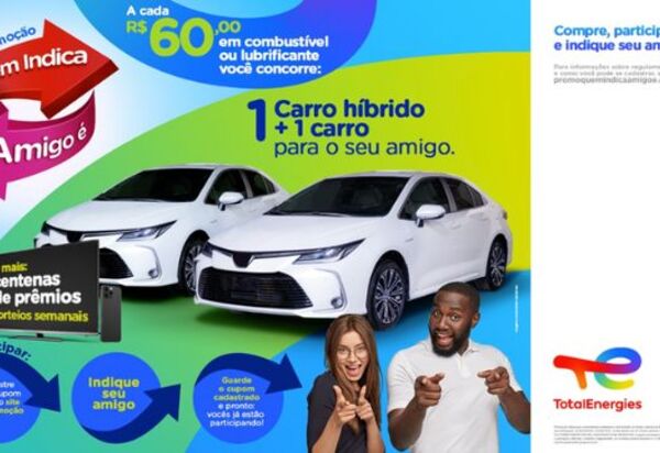 Promoção da TotalEnergies sorteia carros híbridos e centenas de prêmios semanais