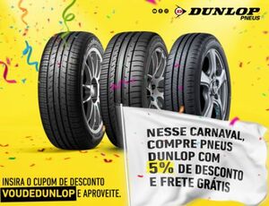 Carnaval com a Dunlop: frete grátis e desconto no site