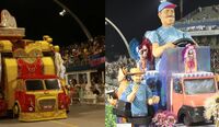 Caminhões também ajudam a fazer o Carnaval