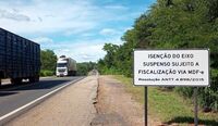 Ecovias do Araguaia passa a cobrar eixos suspensos de veículos com carga e documento fiscal em aberto