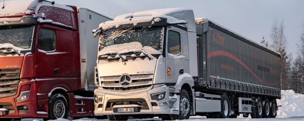 eActros 300 da Mercedes-Benz realiza testes em rota do círculo Ártico para Stuttgart