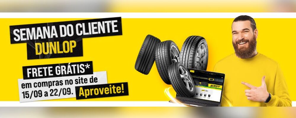 Dunlop Pneus anuncia promoção de frete grátis para celebrar a Semana do Cliente