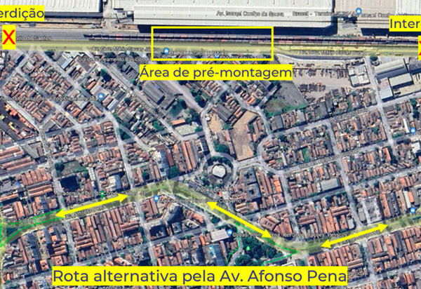 Avenida Mário Covas Jr. terá interdição total para instalação de passarela