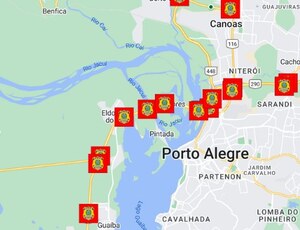 Mapa interativo mostra bloqueios em rodovias do RS em tempo real