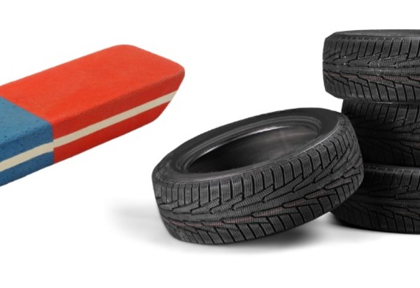 Por que a borracha de pneu não substitui a borracha de apagar lápis?