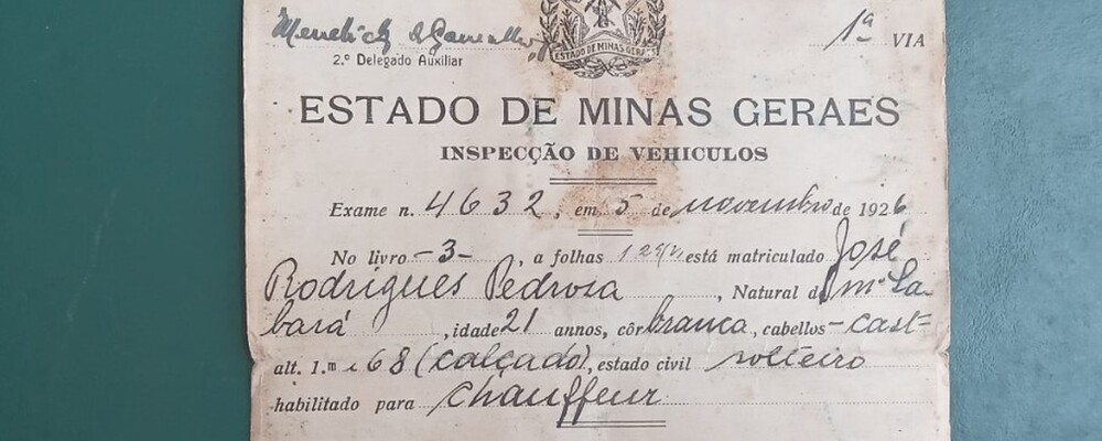 Documento raro: a incrível história por trás de uma carteira de motorista de 1926