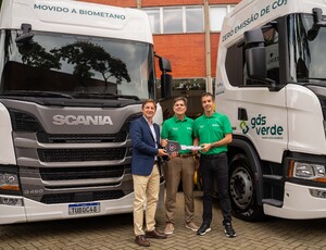 Gás Verde adquire 100 caminhões a gás da Scania