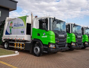 Campo Grande recebe primeiros caminhões de coleta de resíduos a gás natural