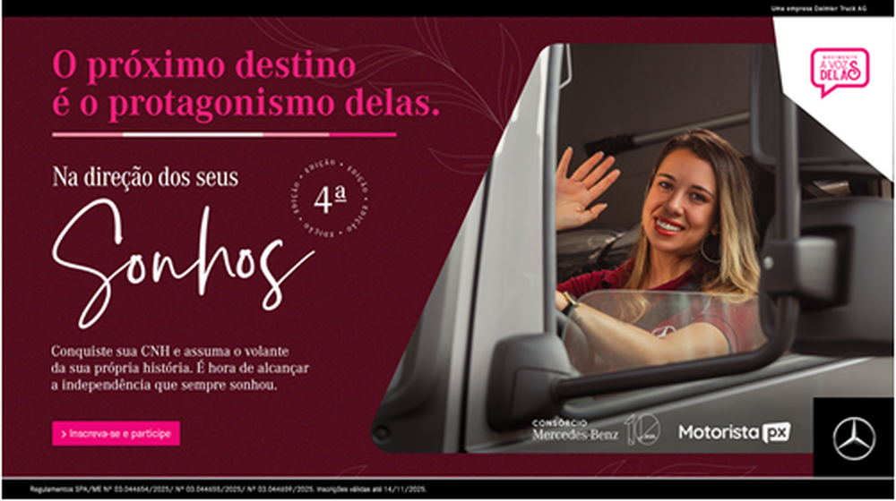 Mercedes-Benz incentiva mulheres a se tornarem motoristas de caminhão