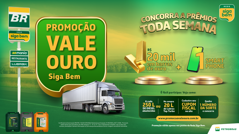 Vibra sorteia barras de ouro e smartphones para caminhoneiros na Rede Siga Bem