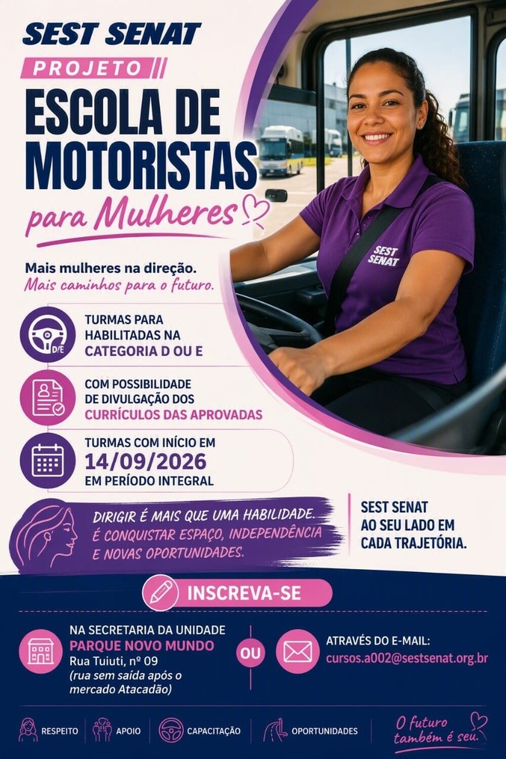Mulheres com CNH D ou E podem se inscrever em curso para motoristas em SP